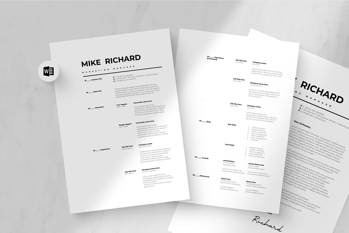Black Resume and Business Card, a Resume Template by Lunaria (Photo 4 of 8)