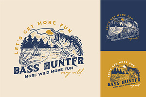 Vintage retro fishing club logo, a Branding & Logo Template by Vinsvectory