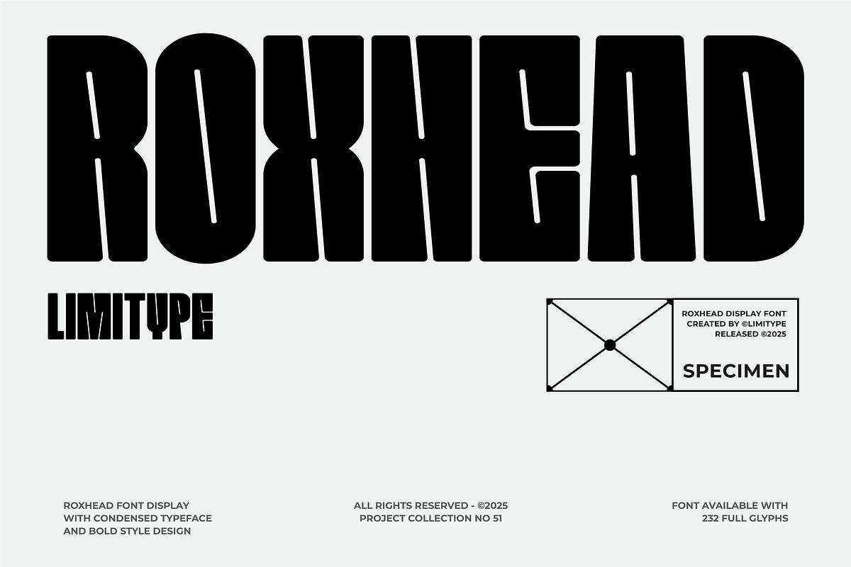 Roxhead - Condensed Font, a Sans Serif Font by limitype (Photo 1 of 13)