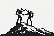 Mountain Hiking Silhouette Set, an Illustration by BIPLOB EXPERT (Thumbnail 7 of 21)