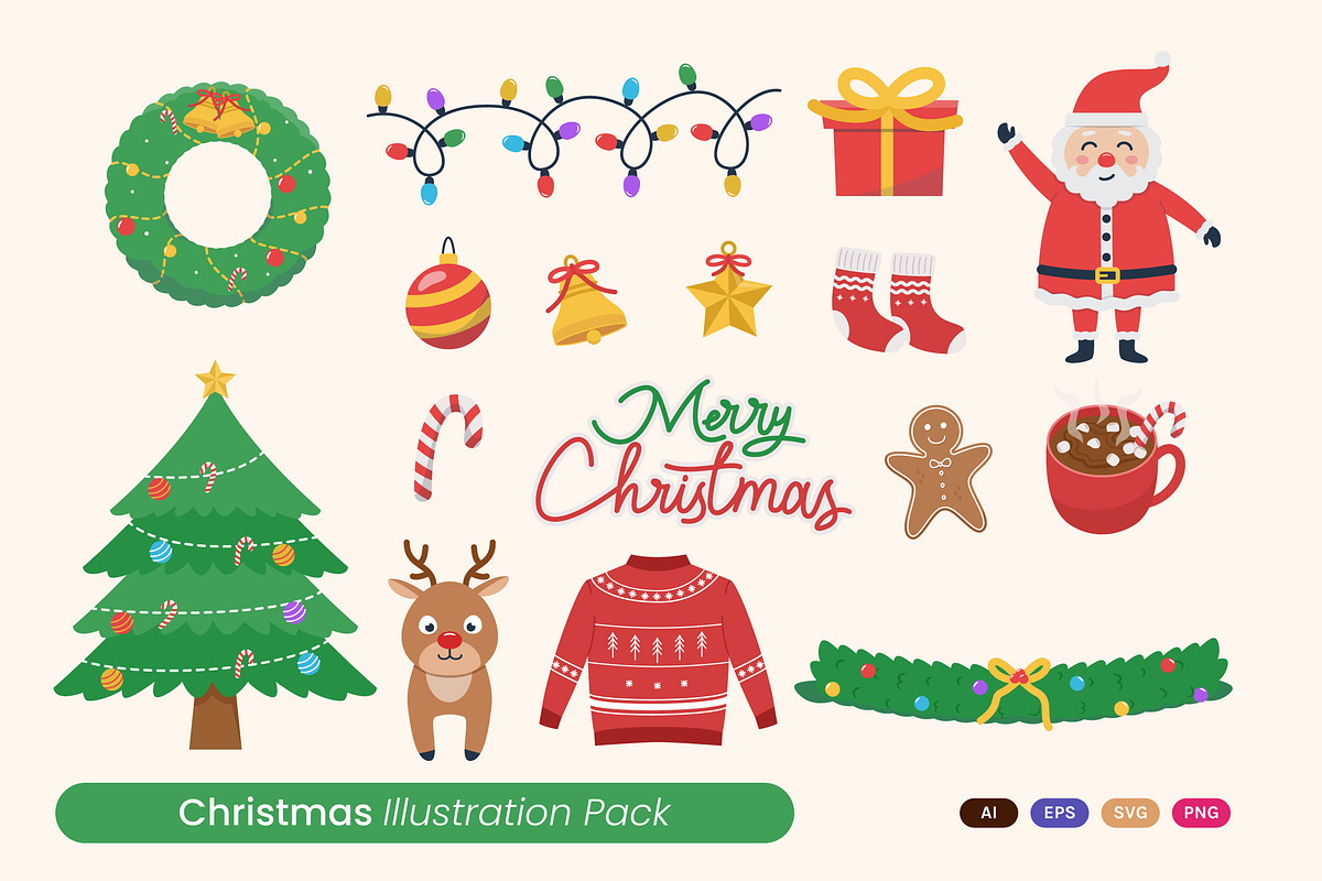 Christmas Illustration Pack, a Seasonal Illustration by MikroType Std