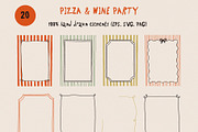 Whimsical Pizza & Wine Party set, a Food Illustration by Madiwaso (Thumbnail 7 of 11)