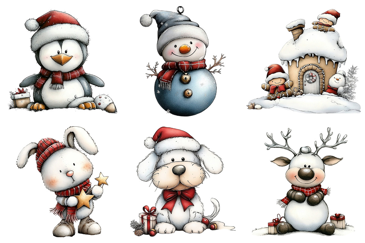 Whimsical Icy Blue Christmas Bundle, an Illustration by Daily.Designs (Photo 4 of 5)