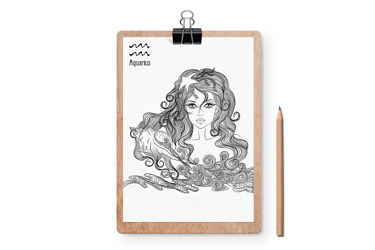 12 Zodiac Girl Hand Drawn Collection, a Healthcare Illustration by ennona_art (Photo 13 of 13)