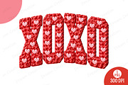 Yarn Crochet XOXO Valentines PNG, an Illustration by Dream Creation (Thumbnail 1 of 4)