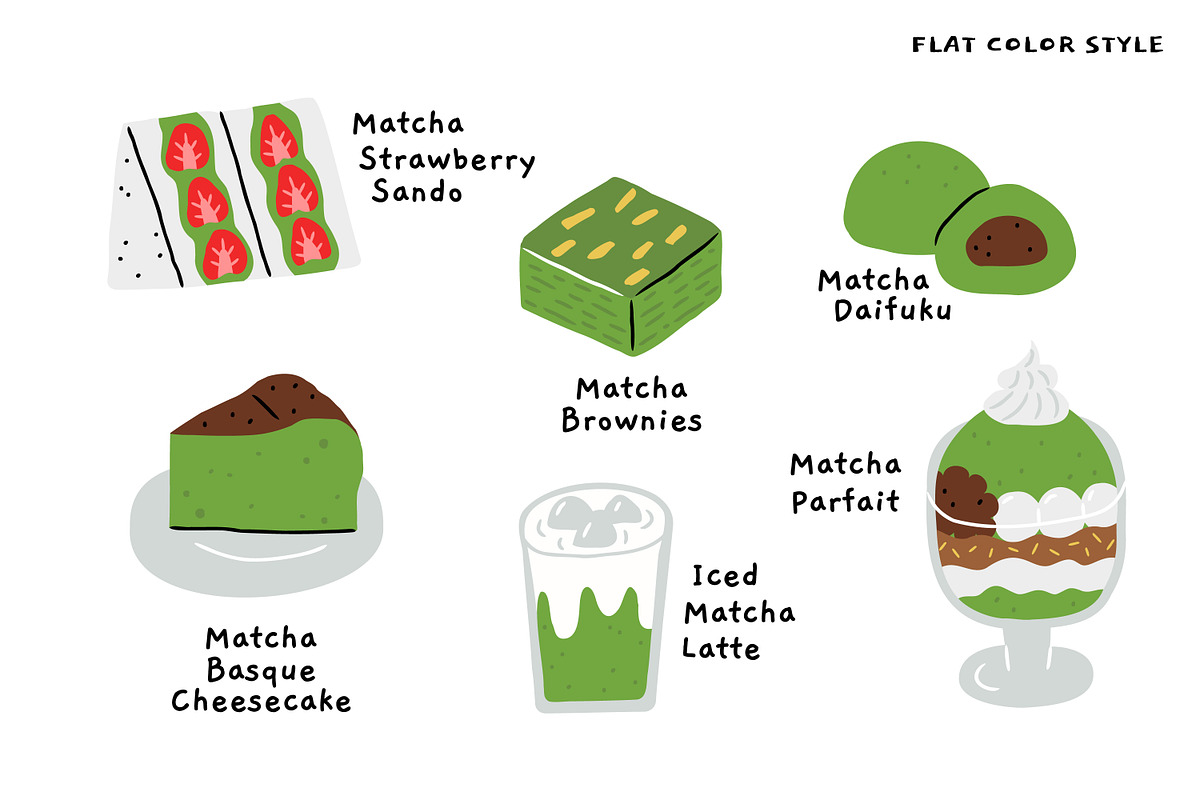 Matcha Lover: 20 Hand-drawn Cliparts, an Illustration by monkik (Photo 4 of 7)