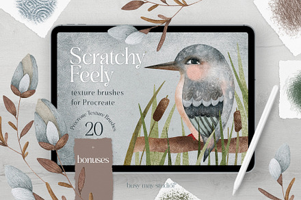 Procreate Texture Brush Set Mixed, a Brush Add-On by Busy May Studio
