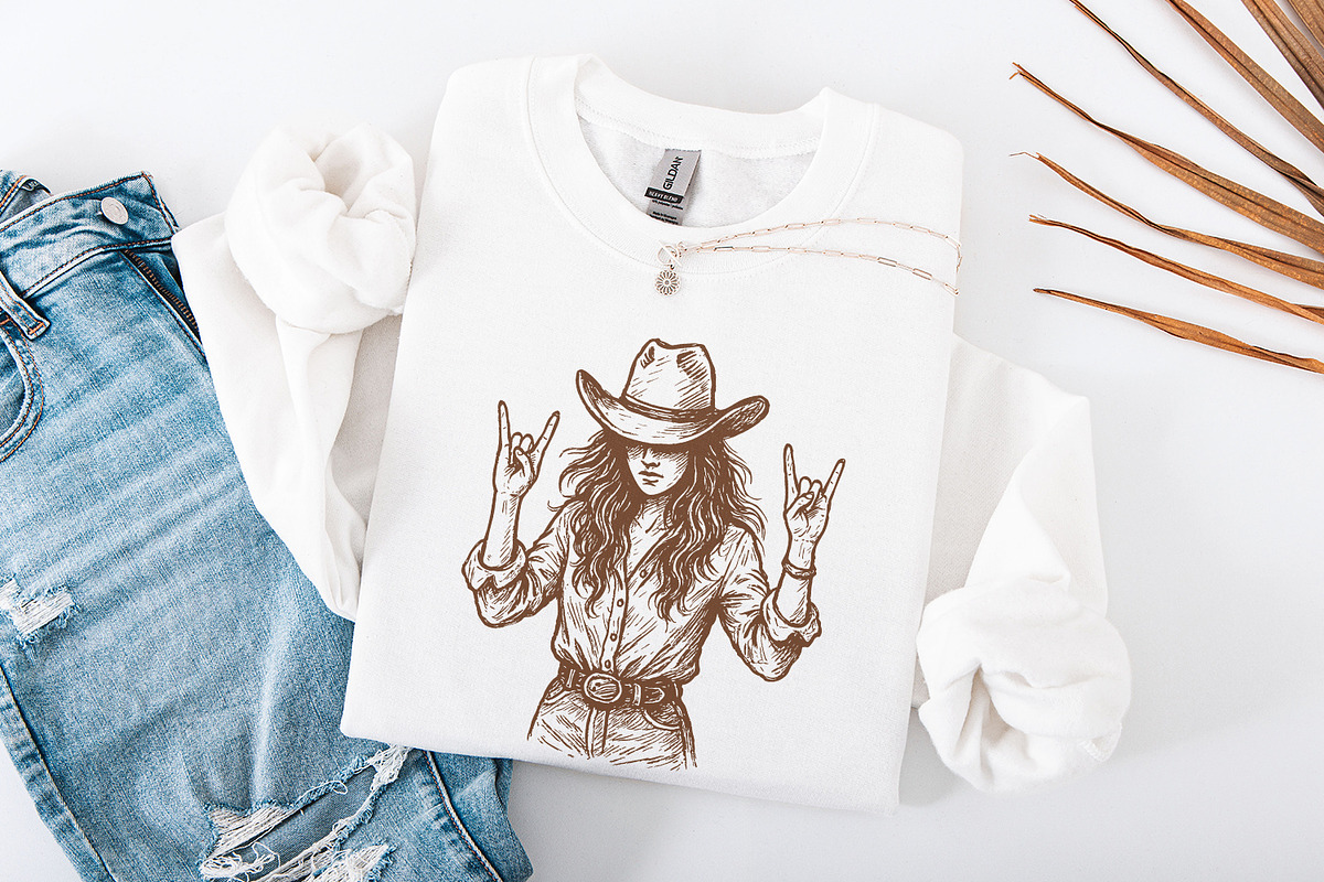 Cowgirl Rock On PNG, Western Woman, an Illustration by SharpMarketplace (Photo 4 of 9)