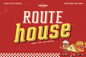 Route House Retro Diner Font Family