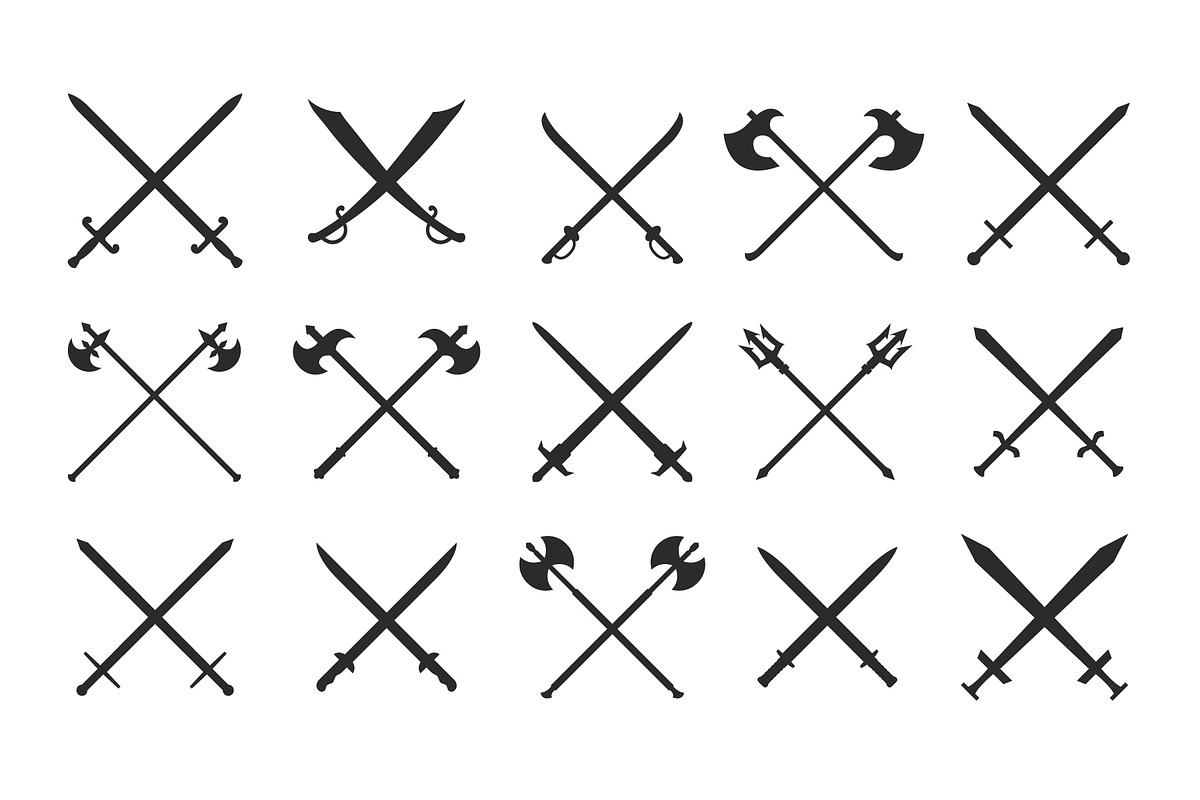 Medieval weapons. Swords, Axes icons, a Solid Icon by DenysHolovatiuk (Photo 5 of 5)