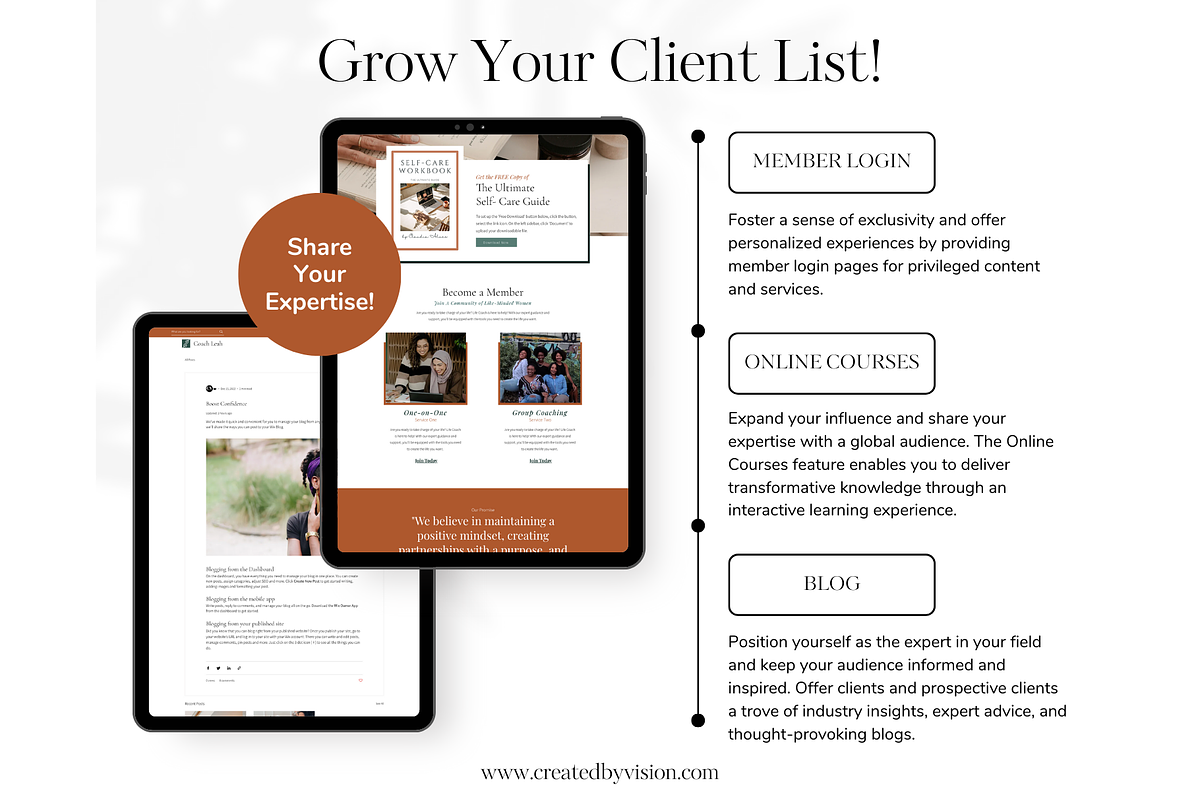 WIX Website for Coaches, a Wix Template by CreatedbyVision LLC (Photo 4 of 9)