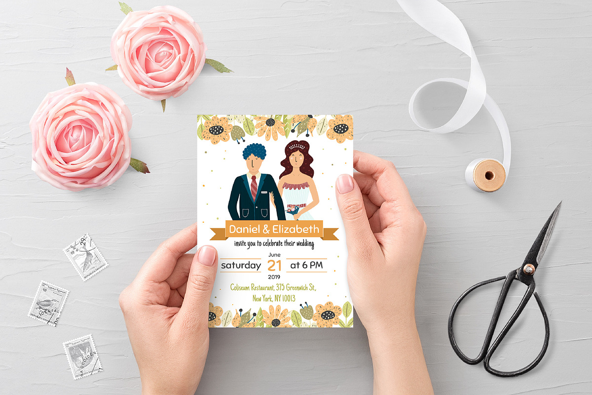 Bride and Groom Invitation Pack, an Invitation Template by Gulnara Sabirova (Photo 3 of 9)
