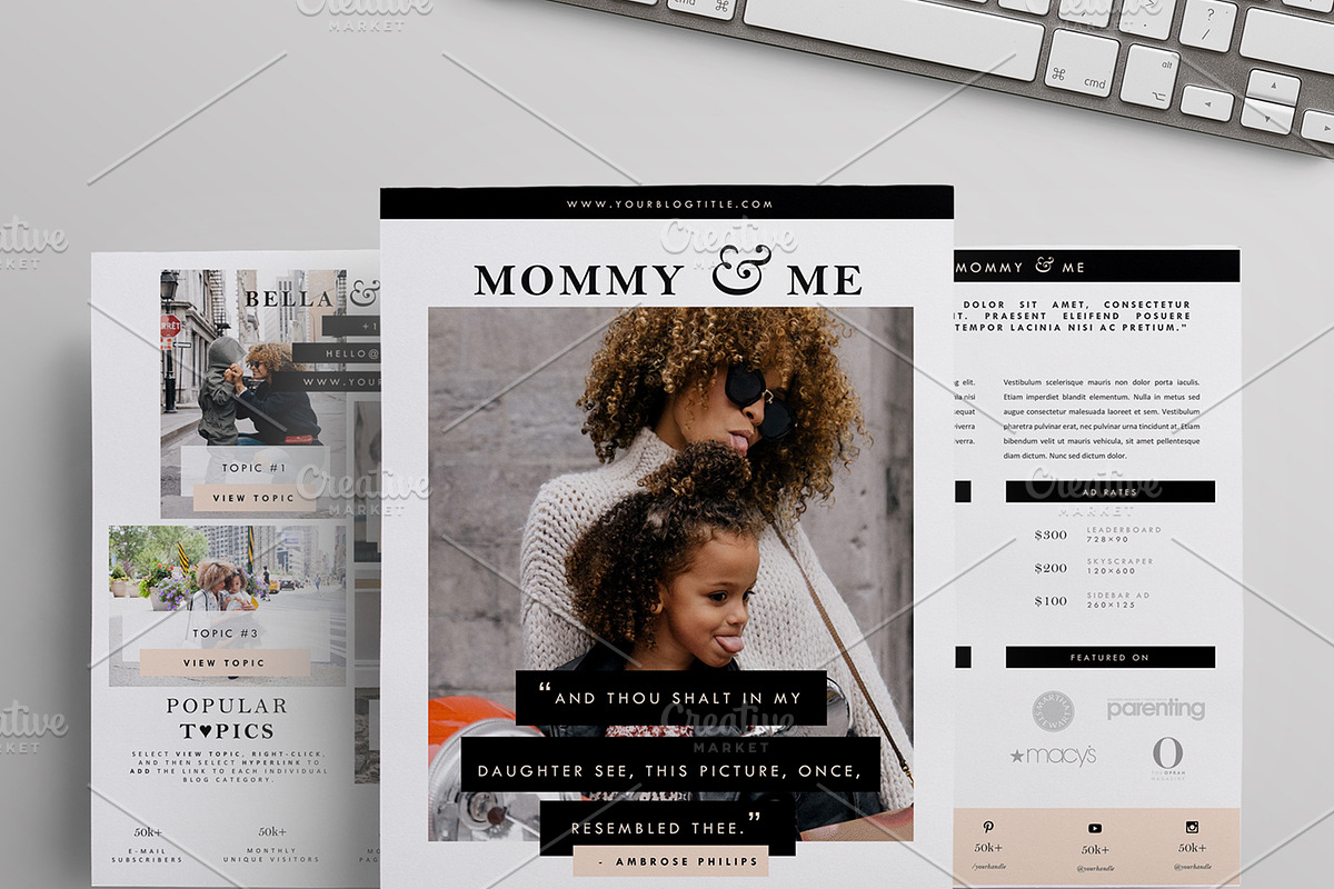 Blog Media Kit Template | 3 Pages, a Stationery Template by Blogger Kit Co. (Photo 3 of 8)