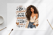 Brown Hair Girl Be Confident, a Seasonal Illustration by Canvas Craft (Thumbnail 5 of 5)