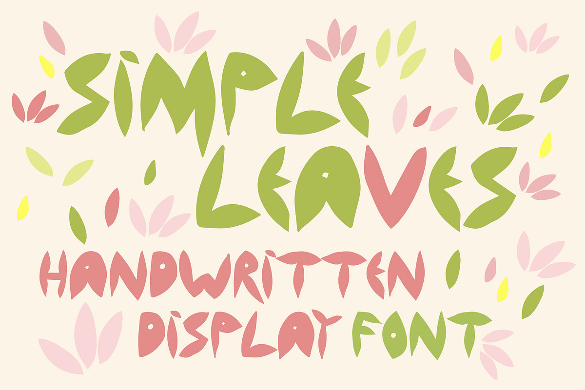 Simple Leaves - Handwritten Font, a Font by M.C. Iglesias (Photo 1 of 10)