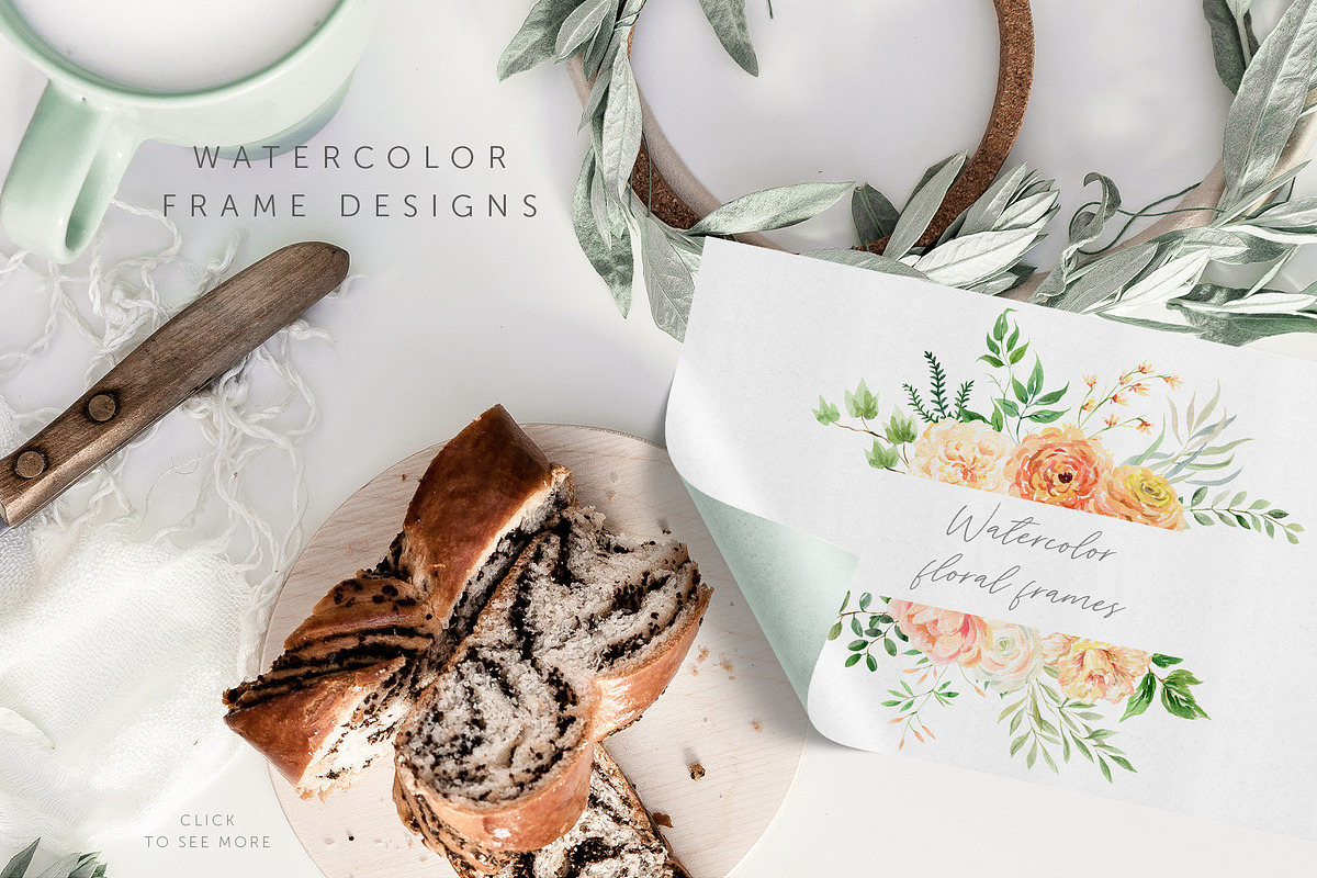 Julia Watercolor Floral Collection, an Illustration by OJardin (Photo 5 of 7)