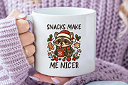 Christmas Raccoon Snacks Quote PNG, an Illustration by Daily.Designs (Thumbnail 3 of 5)