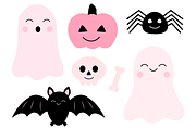 Cute Pink Halloween clipart SVG, an Illustration by IrinaShishkova (Thumbnail 4 of 7)