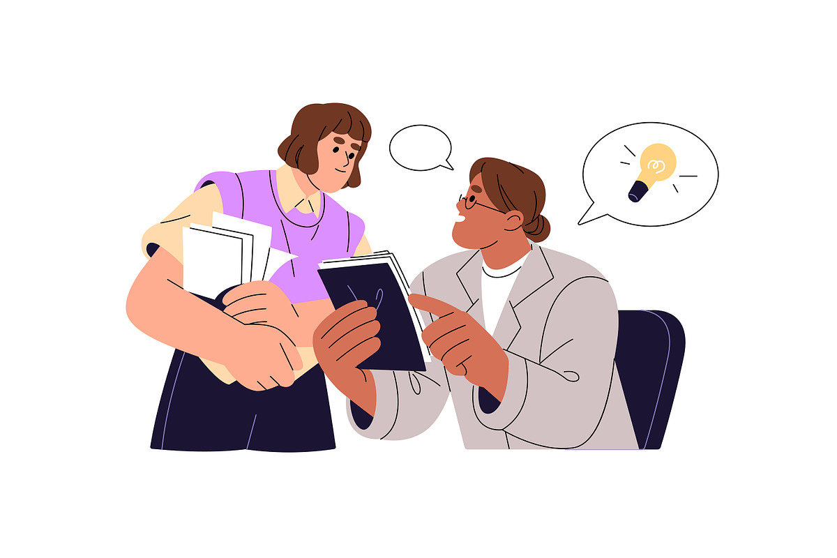 Students learning set. Education, an Education Illustration by PaperTrident (Photo 6 of 17)