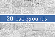 20 Abstract line art backgrounds, a Decorative Illustration by Somjai King (Thumbnail 1 of 6)