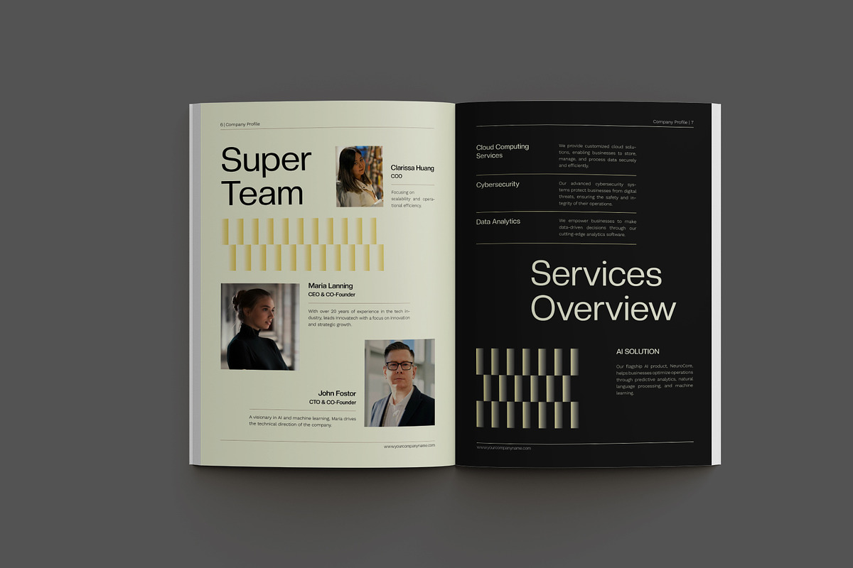Black Beige Company Profile, a Brochure Template by Neermana (Photo 4 of 11)
