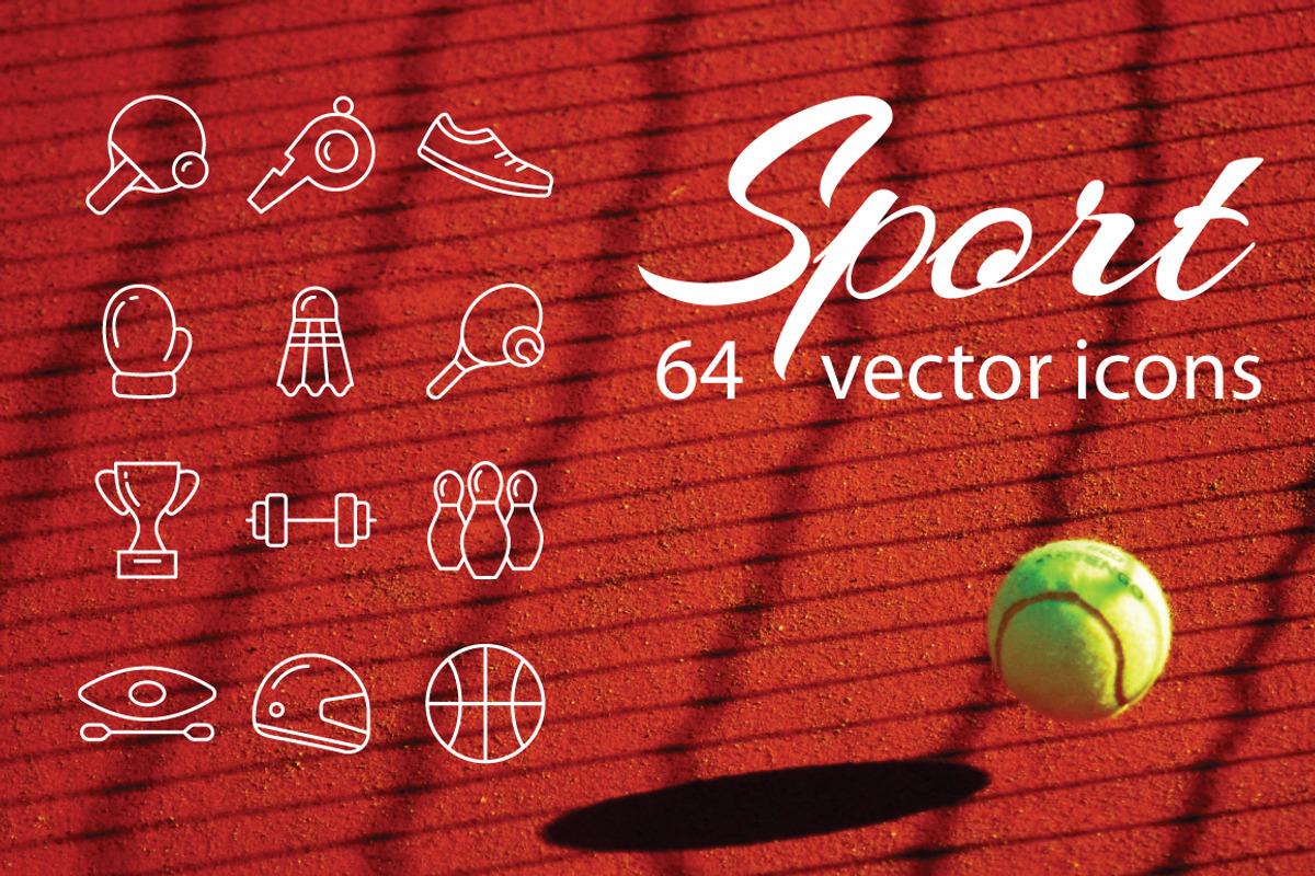SPORT - vector line icons, an Outline Icon by marusdesign (Photo 1 of 2)