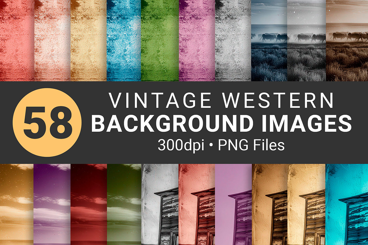 Vintage Western Digital Backgrounds, a Background Graphic by Godserv Designs (Photo 1 of 12)