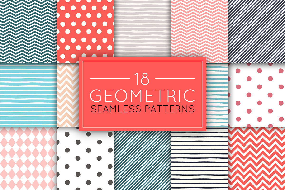 Geometric seamless patterns set, a Pattern Graphic by IreneArt illustrations (Photo 1 of 4)