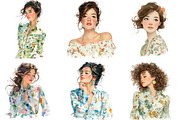 Watercolor Spring Girl Clipart, an Illustration by DreamArtGraphic (Thumbnail 4 of 4)