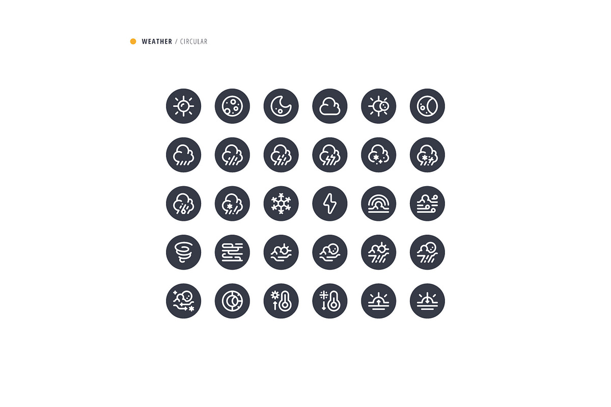 Weather Icon Set, an Outline Icon by microstd (Photo 3 of 3)
