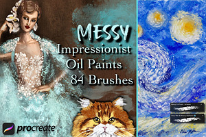 Procreate Impressionist Oil Brushes, a Brush Add-On by Fashion Workshop Bkk