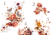 Watercolor autumn flowers bundle art, a Decorative Illustration by Edith’s World (Thumbnail 2 of 9)