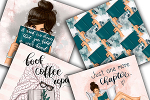 My Bookworm Life Clipart & Patterns