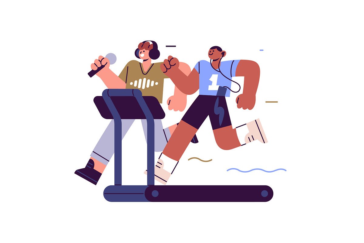 Listening to audio podcast concept, a Person Illustration by PaperTrident (Photo 6 of 7)