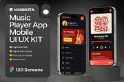 Musikita Music Player Mobile App UI, an UI Kit Template by Lumina_ui_ux202 (Thumbnail 1 of 7)