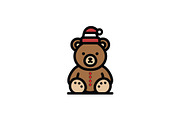 Cute Christmas Teddy Bear, a Branding & Logo Template by Vectorium Studio (Thumbnail 2 of 2)