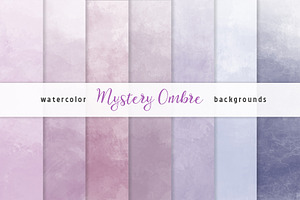 Purple Ombre Watercolor Backgrounds