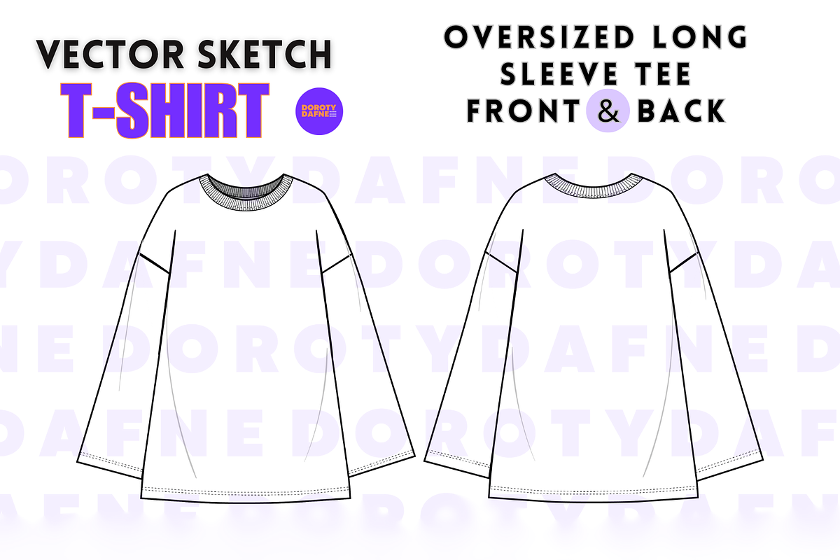 Oversized Long Sleeve T-Shirt, an Apparel Mockup by Doroty Dafne Designs (Photo 2 of 7)