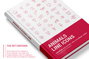 110 Thin Lines Animals Vector Icons, an Outline Icon by FourLeafLover (Thumbnail 10 of 14)