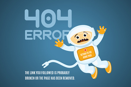 404 Error Page With Lost Astronaut