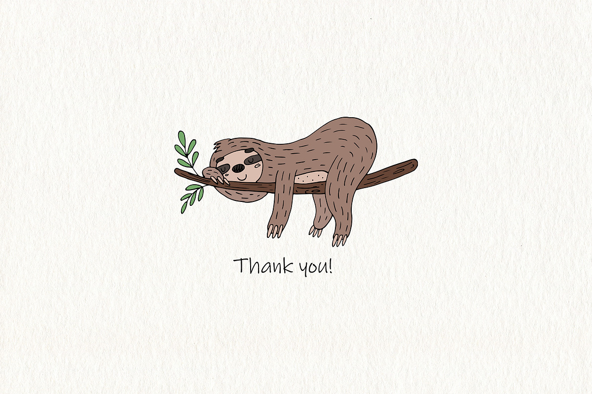 Cute Sloth! Hand drawn., a Background Graphic by Irene_Boiko_ART (Photo 8 of 8)