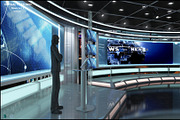 Virtual TV Studio News Set 1, an Architecture 3D Model by akerStudio (Thumbnail 24 of 57)