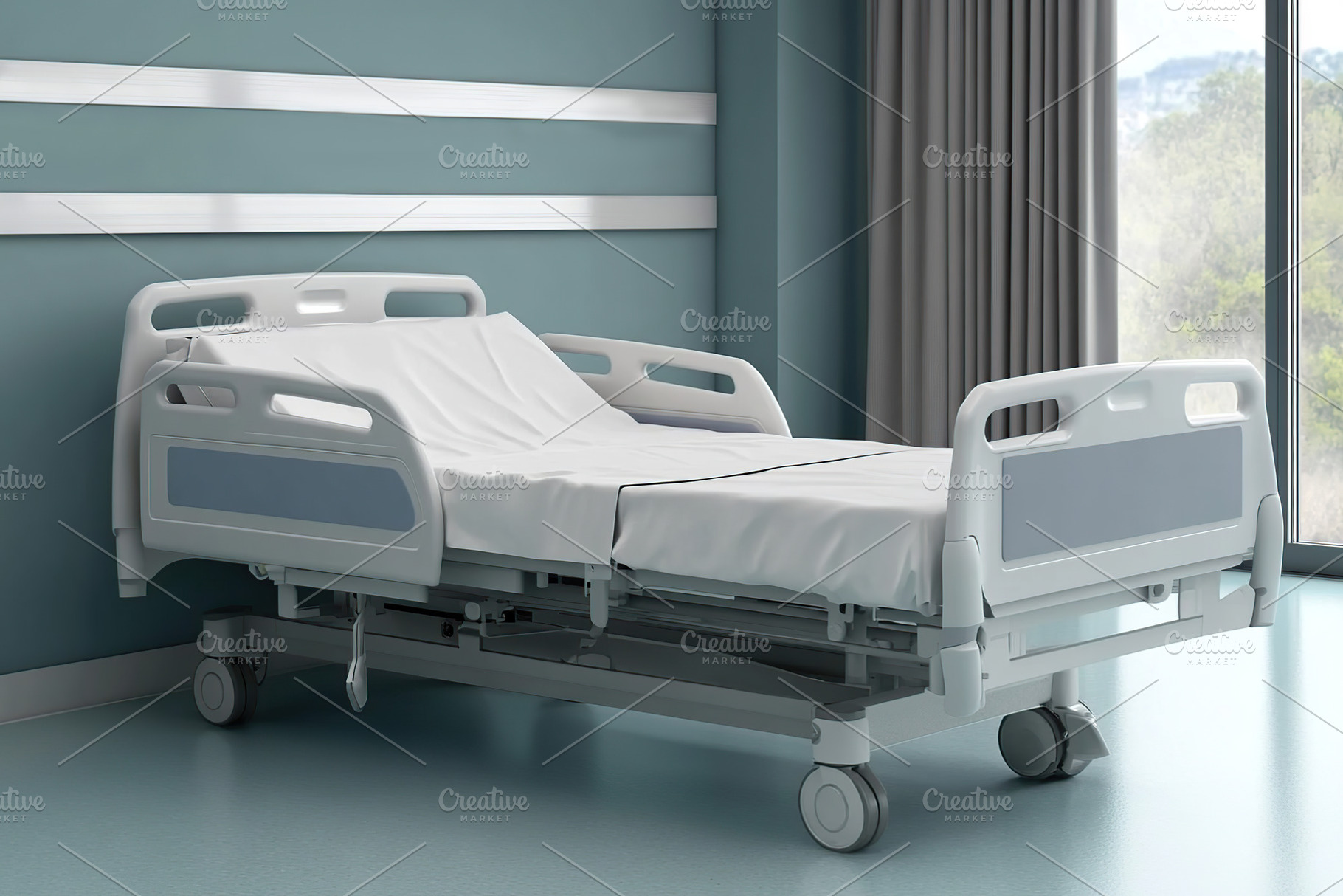 Hospital bed in the ward, a Photo by AlyaAnd