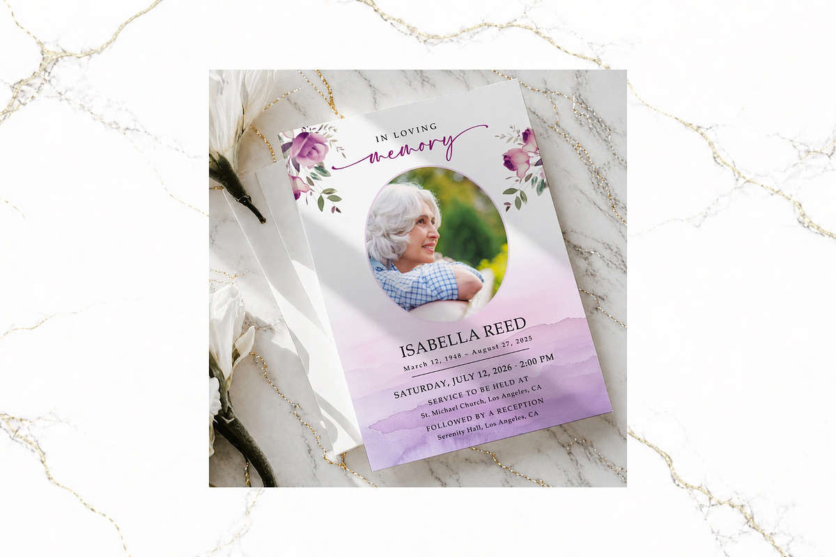 Funeral Bundle Canva FR009, a Stationery Template by TyphoonStudio (Photo 6 of 12)