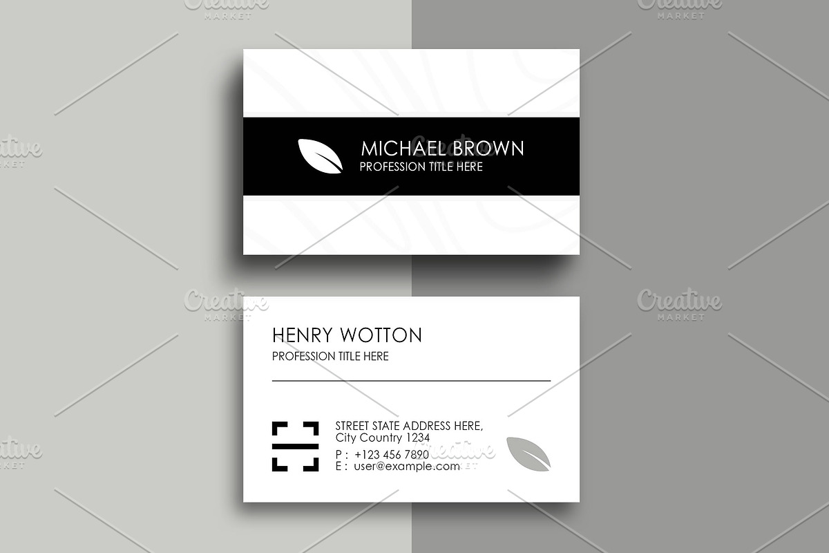 Simple Professional Business Card, a Business Card Template by ClickPaint_Studio (Photo 1 of 3)