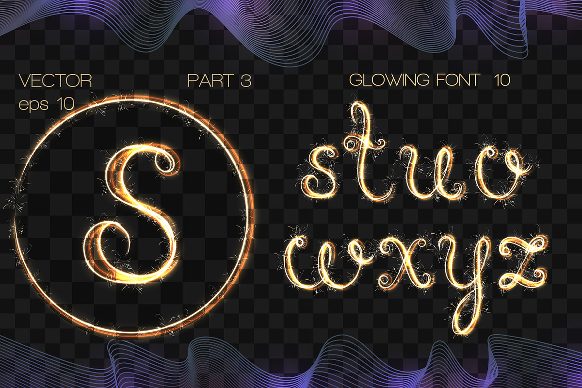 ALPHABET BENGAL SPARKS / BRUSHES /, a Symbol Font by Nadin_Lebedeva (Photo 5 of 9)