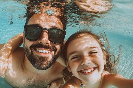 Family moment as father & daughters, a Photo by Pavel_design