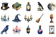 Vintage Halloween Clipart, an Illustration by Designworld (Thumbnail 2 of 5)