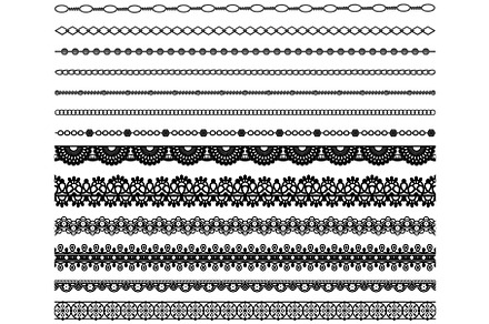 Set of different lace ribbons with, an Illustration by robuart