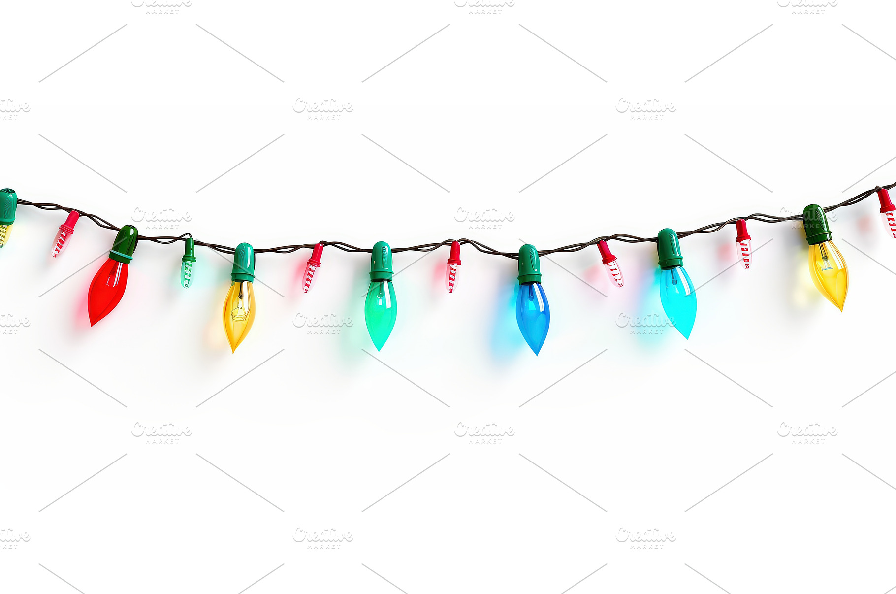 Colorful Christmas string lights, a Holiday Photo by piter.goskov